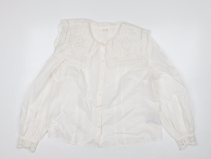 Marks and Spencer Per Una Ivory Embroidered Tunic Blouse Women’s Size 12