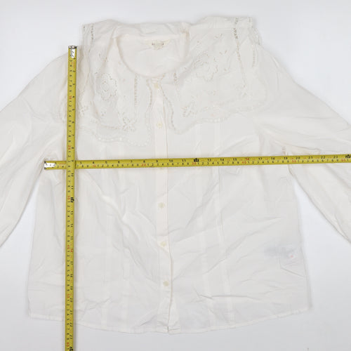 Marks and Spencer Per Una Ivory Embroidered Tunic Blouse Women’s Size 12