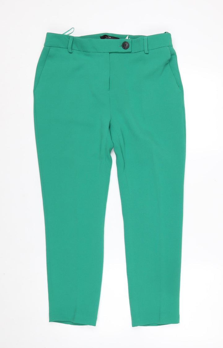 Next Women's Green Tapered Trousers Size 10 Regular Fit