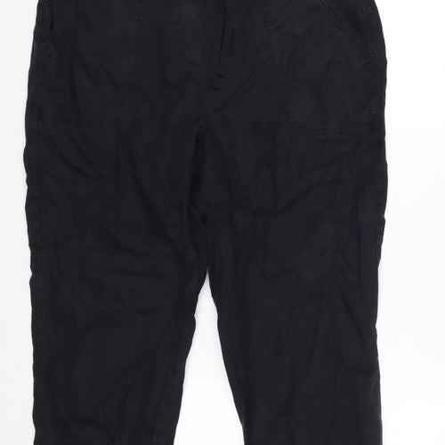 Marks and Spencer Women’s Black Linen Capri Trousers Size 14