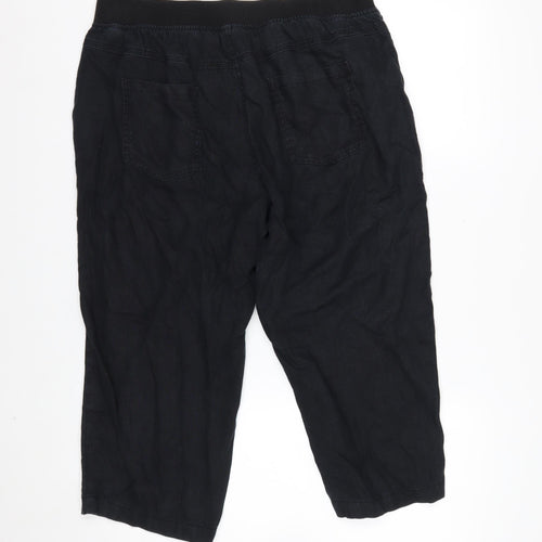 Marks and Spencer Women’s Black Linen Capri Trousers Size 14