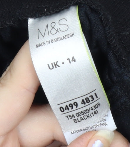 Marks and Spencer Women’s Black Linen Capri Trousers Size 14