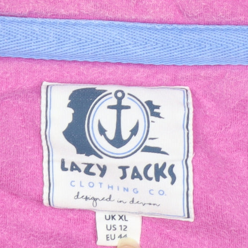 Lazy Jacks Women’s Multicoloured Stripe 1/4 Zip Cotton Sweatshirt XL