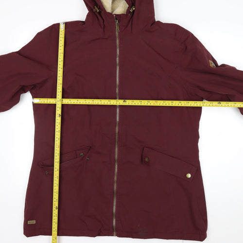 Regatta Womens Red Hooded Parka Jacket Size 16 Lined Outdoor Coat