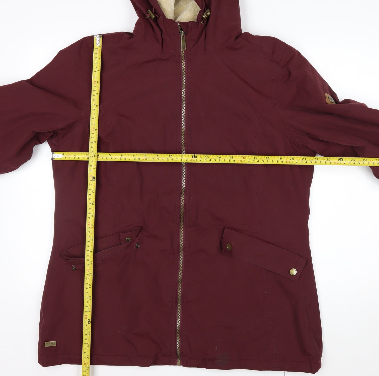 Regatta Womens Red Hooded Parka Jacket Size 16 Lined Outdoor Coat
