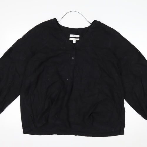 Marks and Spencer Women’s Black Linen Blend Tunic Blouse Size 20