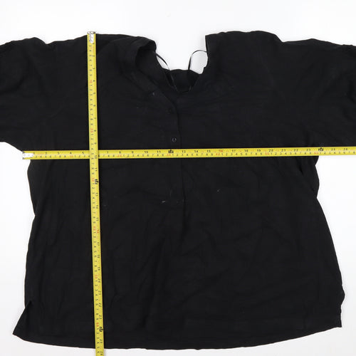 Marks and Spencer Women’s Black Linen Blend Tunic Blouse Size 20