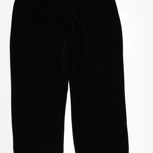 Marks and Spencer Women's Black Velvet Stretch Trousers Size 20 Short