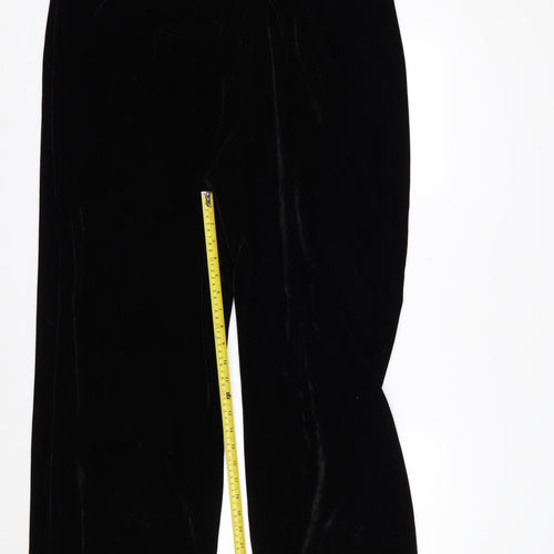 Marks and Spencer Women's Black Velvet Stretch Trousers Size 20 Short