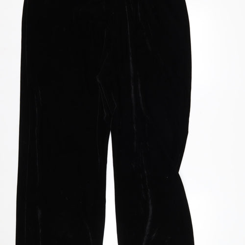 Marks and Spencer Women's Black Velvet Stretch Trousers Size 20 Short