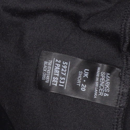 Marks and Spencer Women's Black Velvet Stretch Trousers Size 20 Short