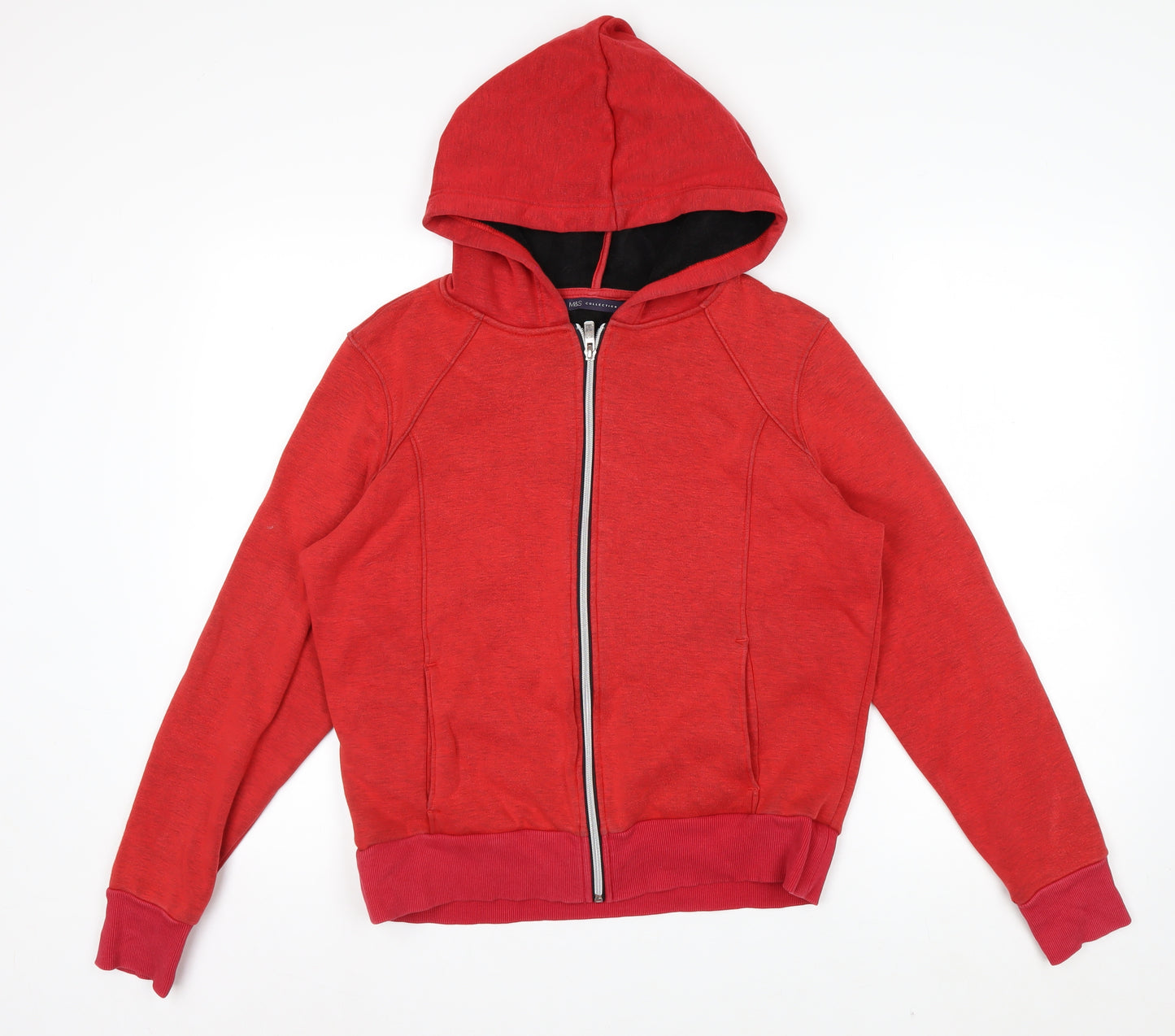 Marks and Spencer Women's Red Full Zip Hoodie Size 14