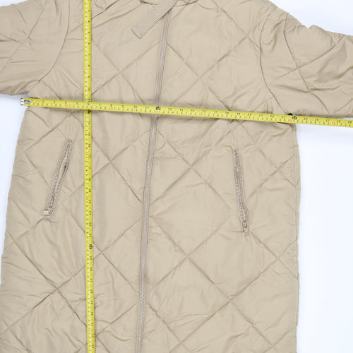 Marks and Spencer Women’s Beige Long Hooded Puffer Coat Size 20