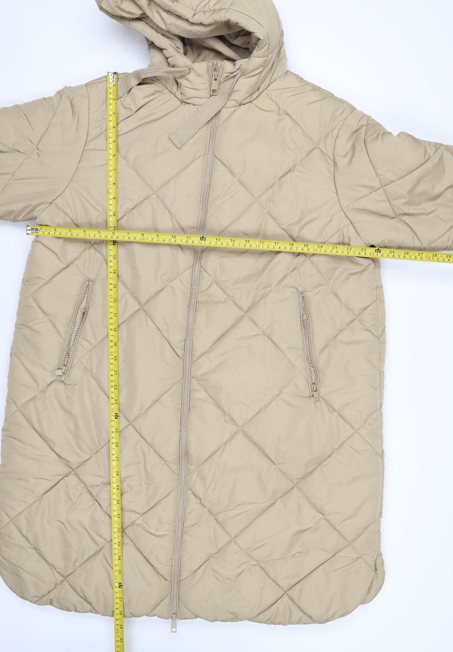 Marks and Spencer Women’s Beige Long Hooded Puffer Coat Size 20