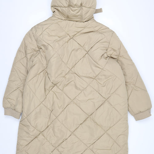 Marks and Spencer Women’s Beige Long Hooded Puffer Coat Size 20