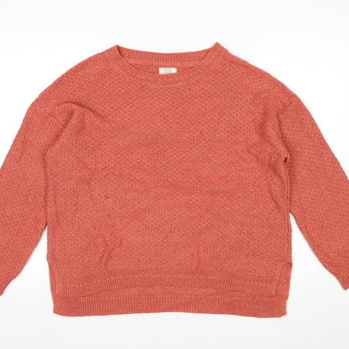 Fat Face Women's Orange Knit Crew Neck Pullover Jumper Size 14