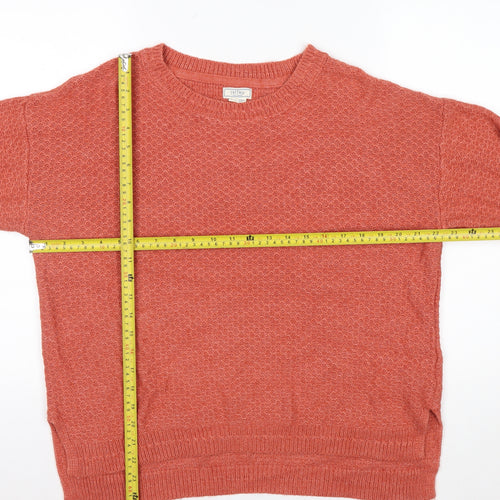 Fat Face Women's Orange Knit Crew Neck Pullover Jumper Size 14