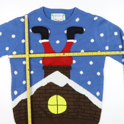 Cedar Wood State Men's Blue Christmas Jumper L Pullover Knit