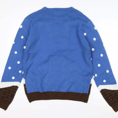 Cedar Wood State Men's Blue Christmas Jumper L Pullover Knit