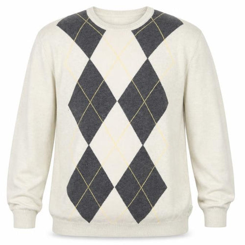 IZOD Men's Beige Argyle Cotton Crew Neck Jumper XL