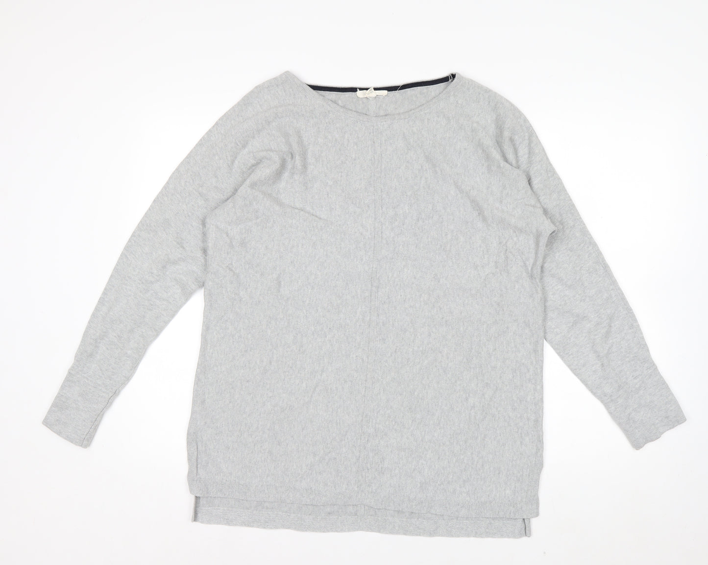 White Stuff Women’s Grey Size 16 Cotton Boat Neck Jumper