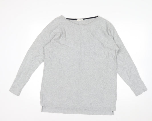 White Stuff Women’s Grey Size 16 Cotton Boat Neck Jumper