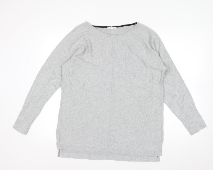 White Stuff Women’s Grey Size 16 Cotton Boat Neck Jumper