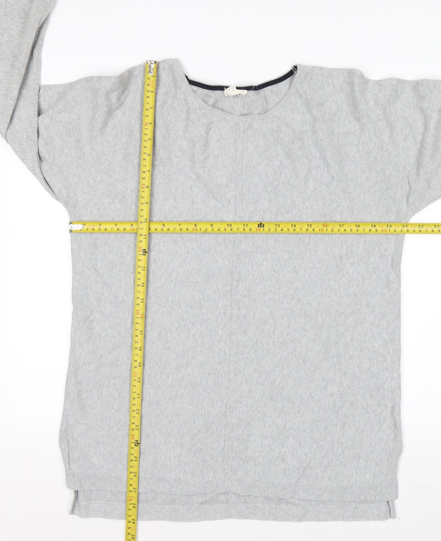 White Stuff Women’s Grey Size 16 Cotton Boat Neck Jumper