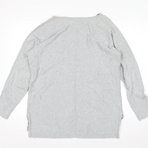 White Stuff Women’s Grey Size 16 Cotton Boat Neck Jumper