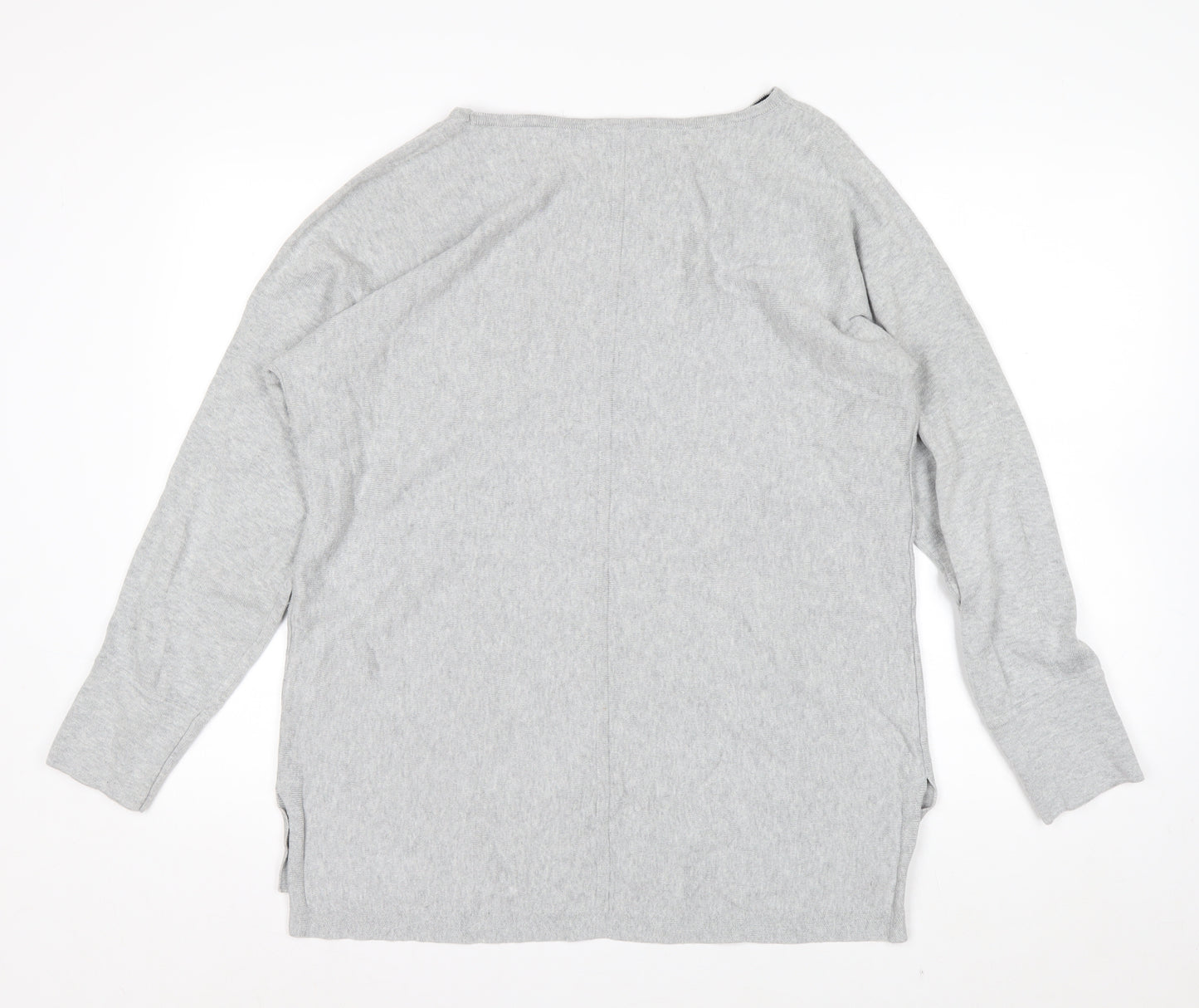 White Stuff Women’s Grey Size 16 Cotton Boat Neck Jumper
