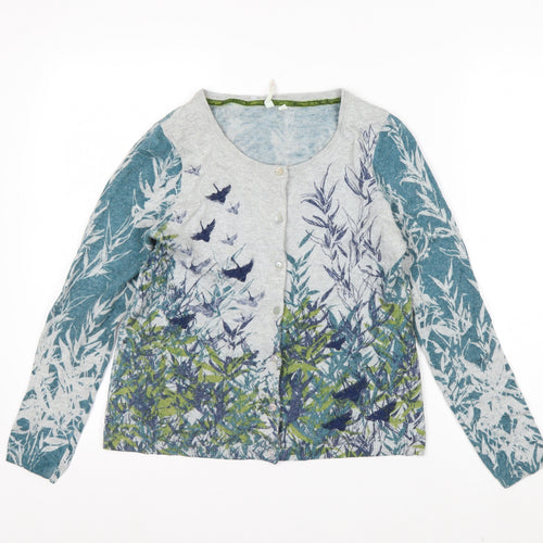White Stuff Womens Multicoloured Floral Bird Print Cardigan Size 12