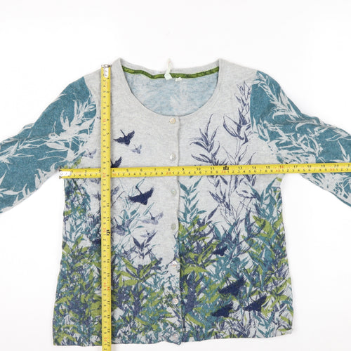 White Stuff Womens Multicoloured Floral Bird Print Cardigan Size 12