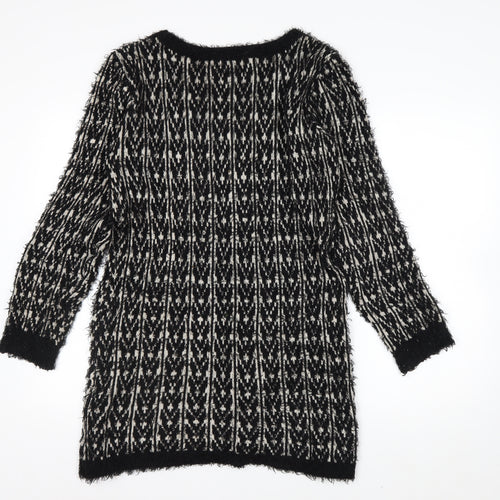 Cape Daisy Women’s Black White Knit Pullover Jumper Size L