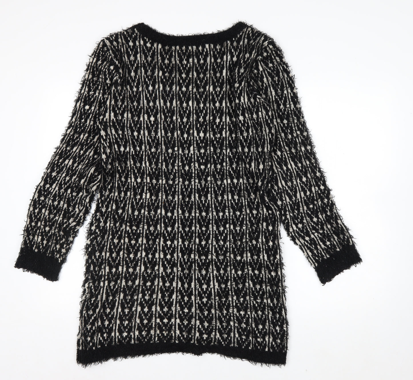 Cape Daisy Women’s Black White Knit Pullover Jumper Size L