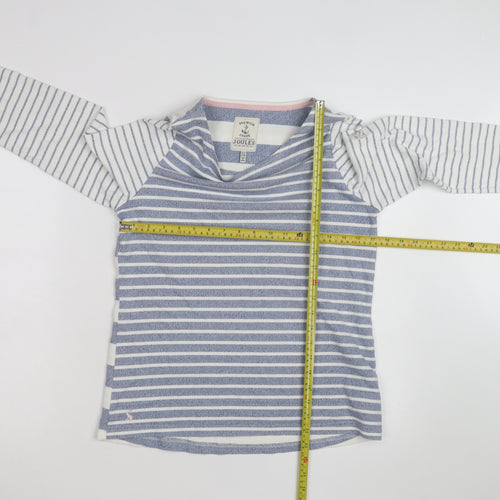 Joules Womens Blue White Striped Long Sleeve Boat Neck Cotton Top Size 12