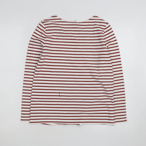 Topshop Women’s Multicoloured Striped Long Sleeve Cotton T-Shirt L