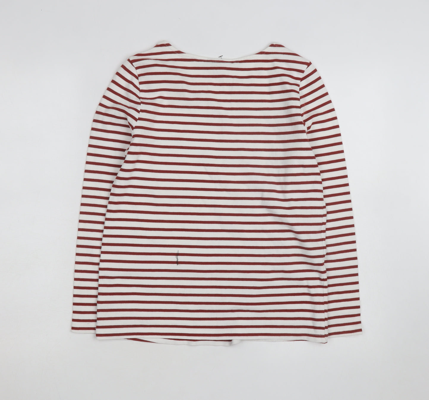 Topshop Women’s Multicoloured Striped Long Sleeve Cotton T-Shirt L