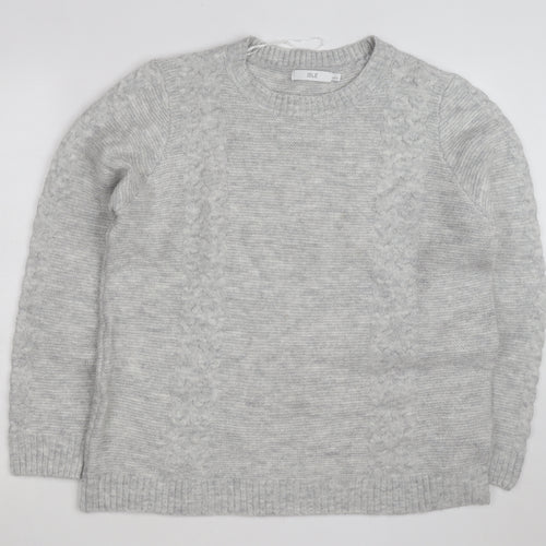 Isle Women Grey Cable-Knit Crew Neck Pullover Jumper Size 18-20