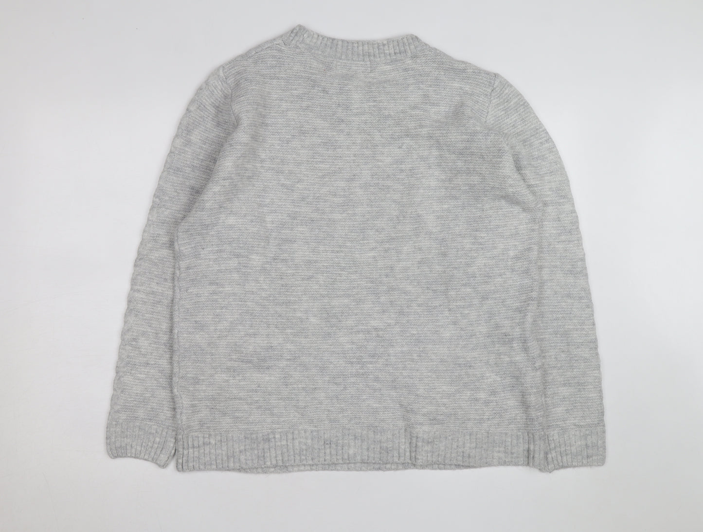 Isle Women Grey Cable-Knit Crew Neck Pullover Jumper Size 18-20