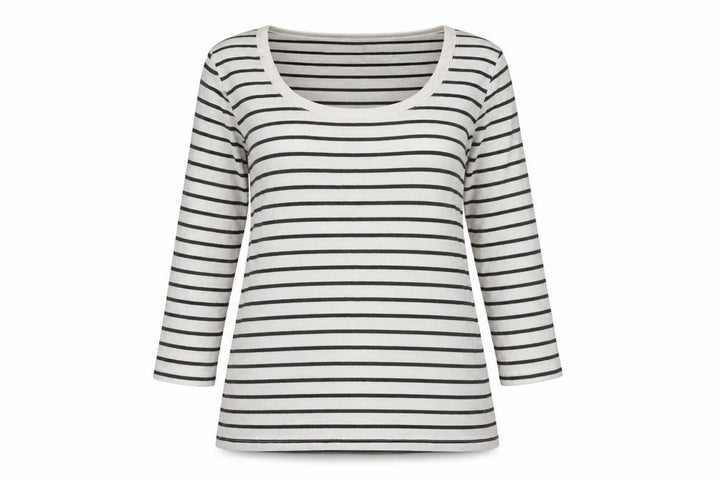 Gap Women’s White Striped 3/4 Sleeve Cotton T-Shirt Size S