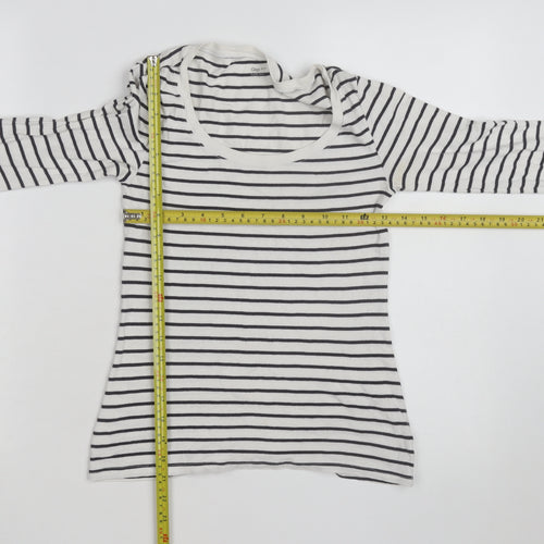 Gap Women’s White Striped 3/4 Sleeve Cotton T-Shirt Size S