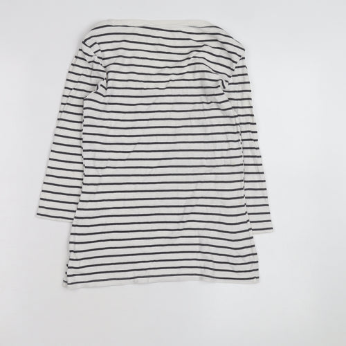 Gap Women’s White Striped 3/4 Sleeve Cotton T-Shirt Size S