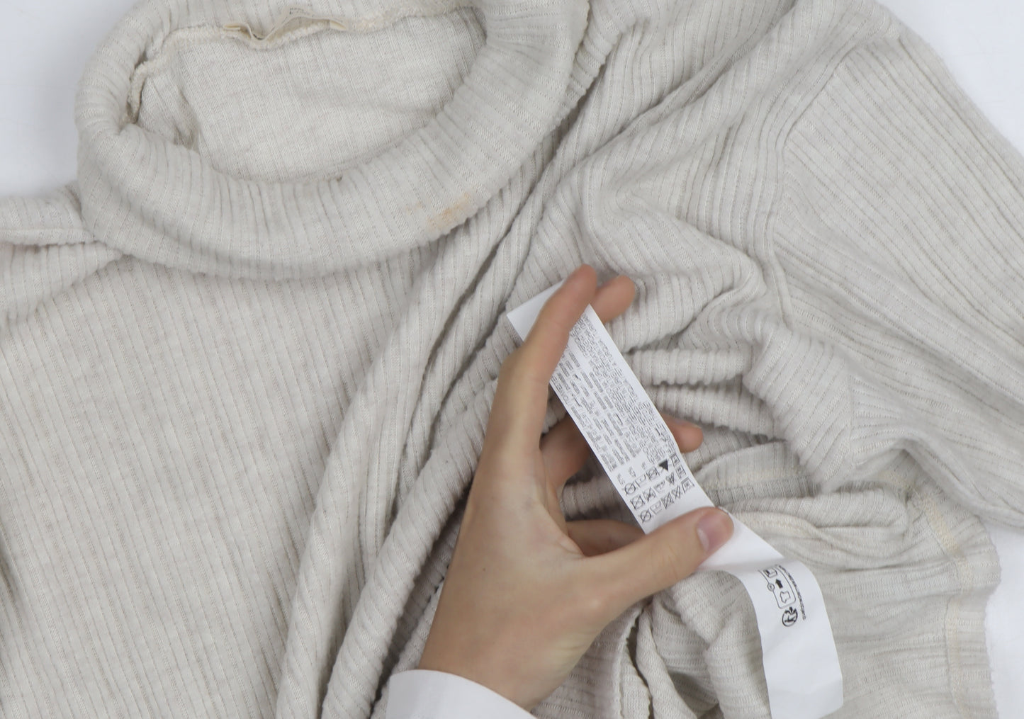 Pull&Bear Women Beige Roll Neck Slim Knit Jumper Size L