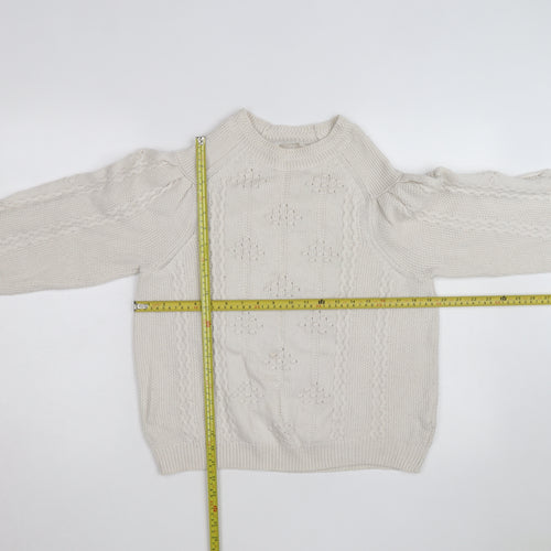 Marks and Spencer Women’s Ivory Cable-Knit High Neck Jumper UK 12
