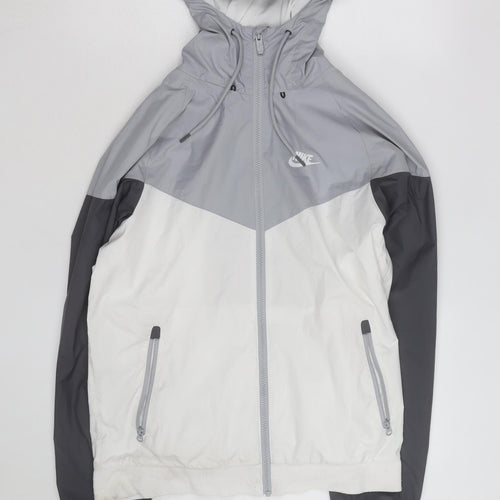 Nike Men's Grey Windrunner Hooded Full Zip Windbreaker Jacket M