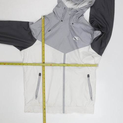 Nike Men's Grey Windrunner Hooded Full Zip Windbreaker Jacket M