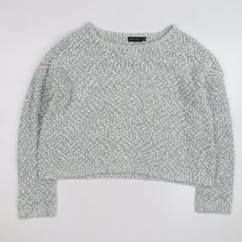 New Look Women's Grey Chunky Knit Crew Neck Jumper Size 18