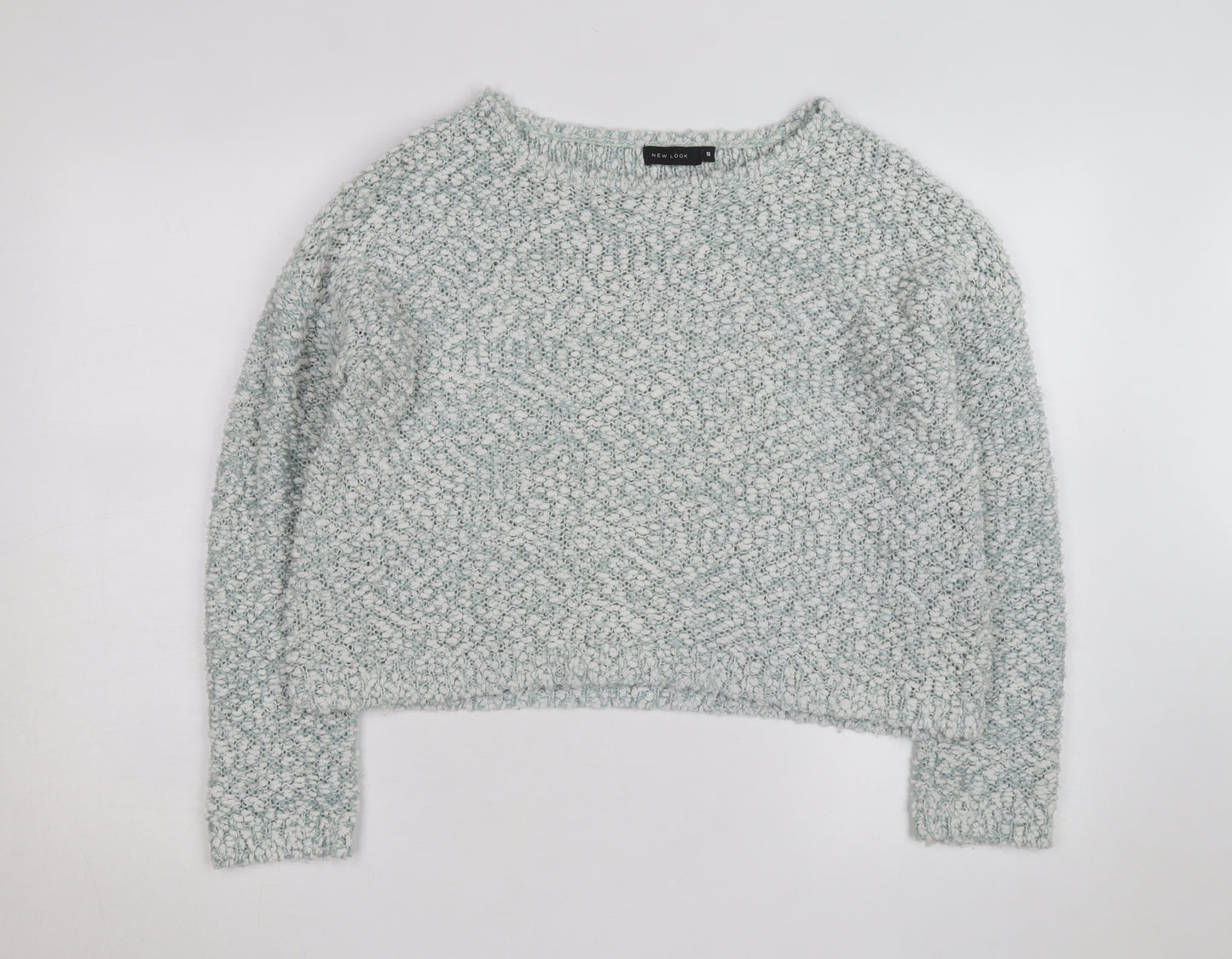 New Look Women's Grey Chunky Knit Crew Neck Jumper Size 18