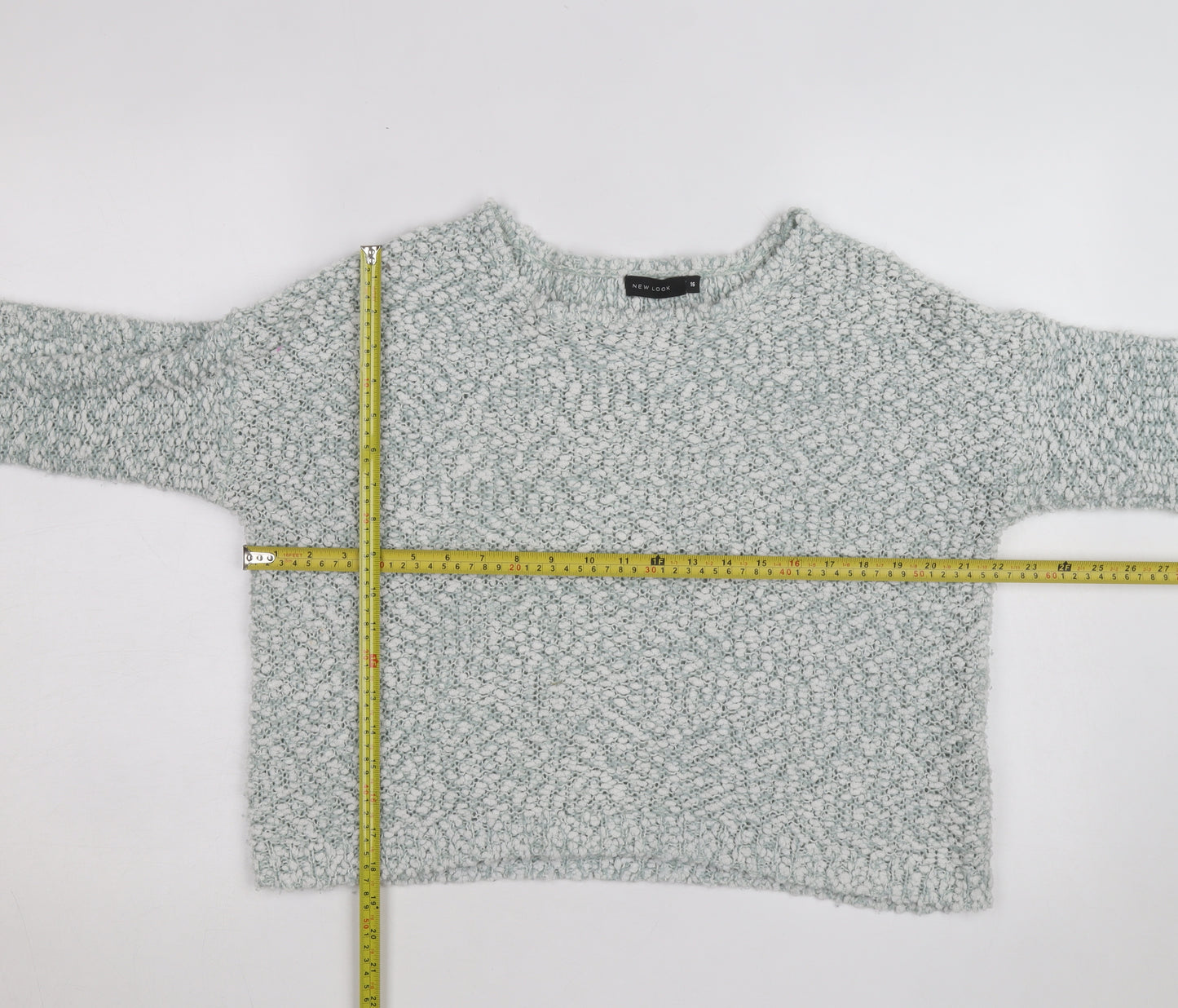 New Look Women's Grey Chunky Knit Crew Neck Jumper Size 18
