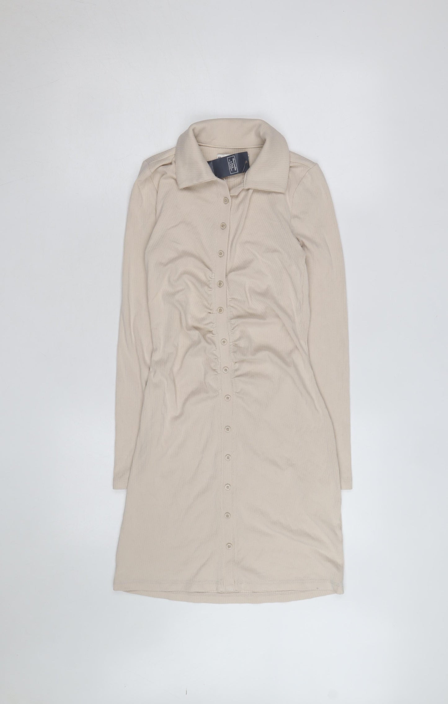 Abercrombie & Fitch Women’s Beige Collared Shirt Dress XS